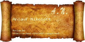 Anlauf Nikolett névjegykártya